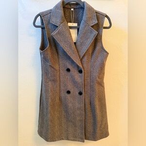 Gray Double-Breasted Women's Vest